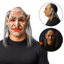 Máscara de Látex Bruxa Velha Realista Anciã Batom Halloween