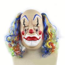 Máscara de látex, capa facial, cabelo colorido, palhaço, Halloween Máscara de látex, capa facial, cabelo colorido, palhaço, Halloween