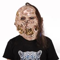 Máscara de látex com rosto podre de zumbi envelhecido para carnaval de Halloween