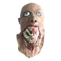 Máscara de látex de Halloween: rosto assustador, crânio exposto, sangue, adultos