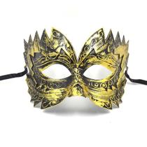 Máscara de látex de Halloween vintage em bronze antigo serrilhado