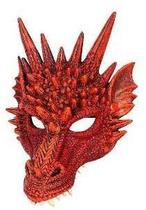 Máscara de Látex Dragão Vermelho Fantasia Cosplay Halloween - Lynx
