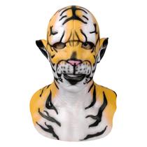 Máscara de látex Fierce Tiger Head para cosplay e festas de Halloween