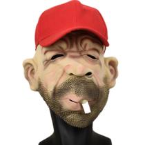 Máscara de látex Red Hat Smoking Uncle para o carnaval de Halloween Máscara de látex Red Hat Smoking Uncle para o carnaval de Halloween