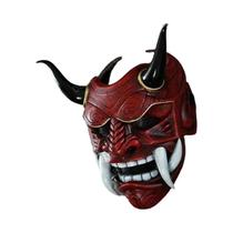 Máscara De Látex Vermelha De Halloween Para Cosplay, Máscara Facial Completa Noh Japonesa Com Dentes Máscara De Látex Vermelha De Halloween Para Cosplay, Máscara Facial Completa Noh Japonesa Com Dentes
