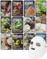 Máscara de Lençol Facial DERMAL Super Food - Pacote com 12 Unidades