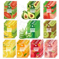 Máscara de Lençol Facial JunkuJK - Hidratante - Kit com 30 Unidades