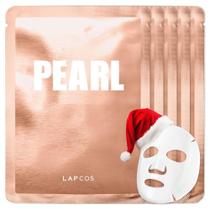 Máscara de lençol LAPCOS Pearl com probióticos para clarear a pele, pacote com 5