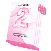 Máscara de lençol numbuzin No.2 Rose PDRN Collagen Plumping x4