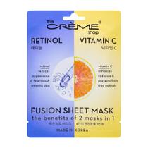 Máscara de lençol The Crème Shop Retinol e Vitamin C Fusion, pacote com 5