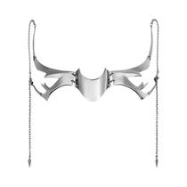 Máscara De Luxo Cyberpunk Para Mulheres, Ornamento De Metal Com Corrente Para O Nariz, Acessórios De