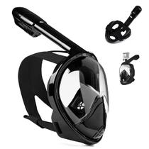 Mascara de Margulho Snorkel Full Face Anti Embaçamento Lazer Diversao Nataçao Praia Valvula Dupla Suporte Camera
