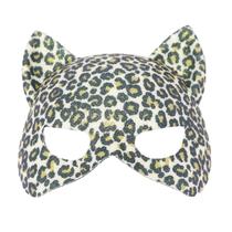 Máscara de máscara com estampa de leopardo, fantasia de festa em PVC para mulher-gato