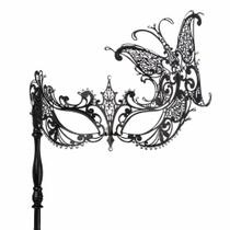 Máscara de máscara YU FENG de metal veneziano com strass