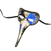 Máscara de mascarada em azul veneziano e preto Plague Doctor Design Máscara de mascarada em azul veneziano e preto Plague Doctor Design