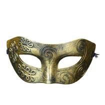 Máscara de mascarada veneziana, ouro antigo, design floral, PVC