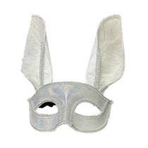 Máscara de meia face Silver Rabbit com orelhas para cosplay Máscara de meia face Silver Rabbit com orelhas para cosplay