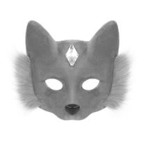 Máscara de meia face Therian Fox Cat para animais de pele sintética para cosplay