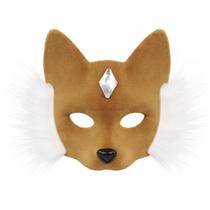 Máscara de meia face Therian Fox Cat para animais de pele sintética para cosplay