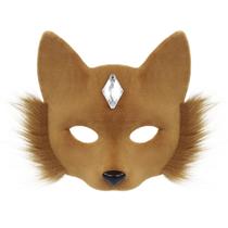 Máscara de meia face Therian Fox Cat para animais de pele sintética para cosplay