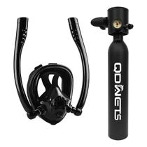 Mascara de Mergulho Cilindro Oxigenio Oculos Snorkel Seco Manometro Nataçao Full Face Anti Embaçamento Suporte Camera