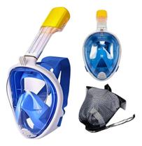 Máscara de Mergulho com Full Face Snorkel Câmera Profissional Água Praia, Mar Piscina.