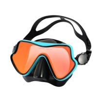 Máscara de Mergulho com Snorkel de Silicone para Adultos e Jovens - Lente Ampla e Colorida