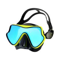 Máscara de Mergulho com Snorkel de Silicone para Adultos e Jovens - Lente Ampla e Colorida