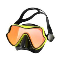 Máscara de Mergulho com Snorkel de Silicone para Adultos e Jovens - Lente Ampla e Colorida