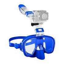 Máscara de Mergulho Com Snorkel e Suporte Câmera Azul g