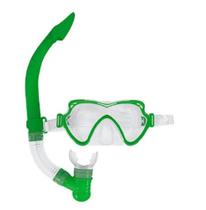 Mascara de Mergulho e Snorkel Juvenil para Praia e Piscina Verde
