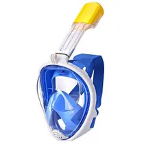 Mascara De Mergulho Full Face Com Suporte Para Camera Anti Embaçamento Mergulhador GG Azul (BSL-XST-2)