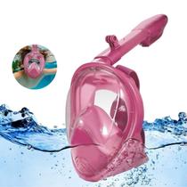 Máscara de Mergulho Infantil Natação Praia Mar Piscina Snorkel Full Face Antiembaçante Suporte Câmera Acessórios - Brastoy
