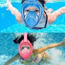Máscara de Mergulho Infantil Natação Praia Mar Piscina Snorkel Full Face Antiembaçante Suporte Câmera Acessórios - BRASTOY