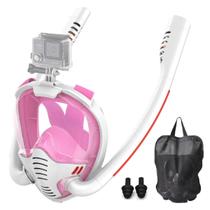 Mascara de Mergulho Snorkel Duplo Protetor Ouvido Oculos 180 Graus Piscina Nataçao Mar Praia Esporte Diversao Lazer