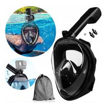 Máscara de Mergulho Snorkel Full Face Antiembaçante 2 Geração Acessórios Suporte Câmera GoPro