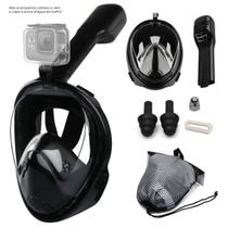 Máscara De Mergulho Snorkel Full Face Com Suporte Para Gopro Câmera De Ação Preto G/GG - Brastoy