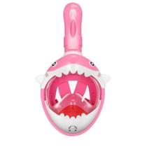 Máscara de mergulho snorkel infantil XS tubarão rosa