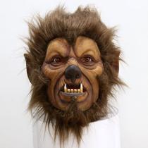Máscara de monstro lobisomem de Halloween para adultos realistas de látex peludo Máscara de monstro lobisomem de Halloween para adultos realistas de látex peludo