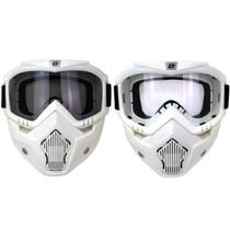 Máscara de motocicleta e óculos removíveis Birdz Skylark White Máscara de motocicleta e óculos removíveis Birdz Skylark White