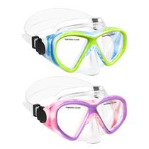 Máscara de natação ACQCES Kids, óculos de mergulho com snorkel de 5 a 15 anos, 2 unidades