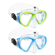 Máscara de natação ACQCES Kids, óculos de mergulho com snorkel de 5 a 15 anos, 2 unidades