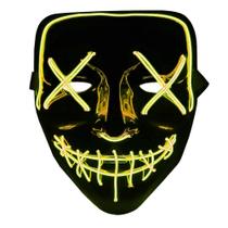Máscara de Neon LED The Purge - Amarela - Halloween