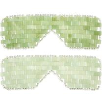 Máscara de olhos de jade Hercicy Green Jade Stone 2 unidades Máscara de olhos de jade Hercicy Green Jade Stone 2 unidades
