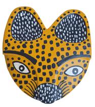 Máscara De Onça Entalhada Decorativa De Altíssima Qualidade(Amarelo) Máscara De Onça Entalhada Decorativa De Altíssima Qualidade(Amarelo)