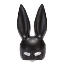 Máscara de orelhas de coelho Natudeco Halloween Bunny Masquerade preta