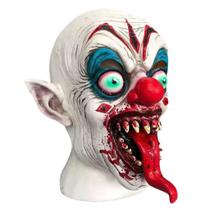 Máscara de palhaço de Halloween Halloween horrível com língua sangrenta