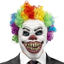 Máscara de palhaço PartyHop com peruca, mandíbula móvel, látex, Halloween