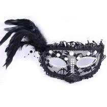 Máscara de penas de princesa, capa plástica de meia face, Halloween