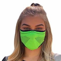 Máscara de proteção esportiva unissex 3D AirKnit verde limão com preto - Airmask